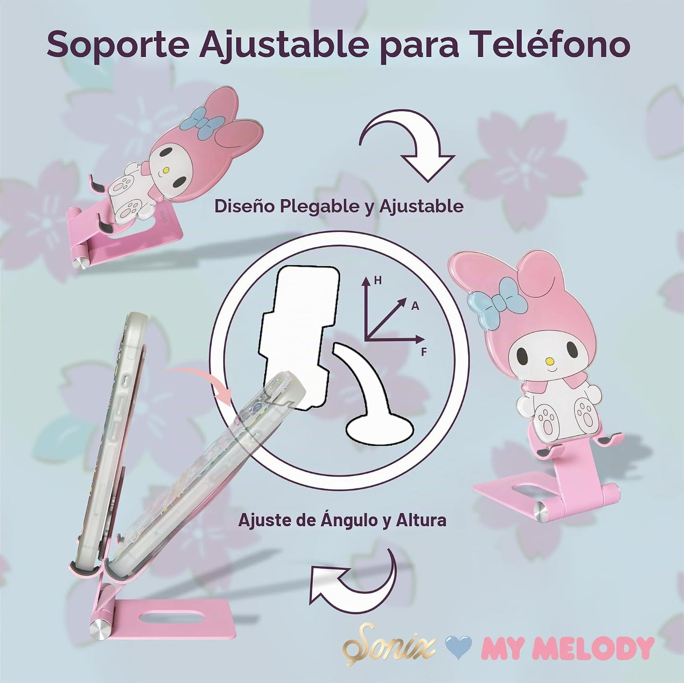 Sonix x Sanrio Soporte de Teléfono con Personajes | Soporte Ajustab...