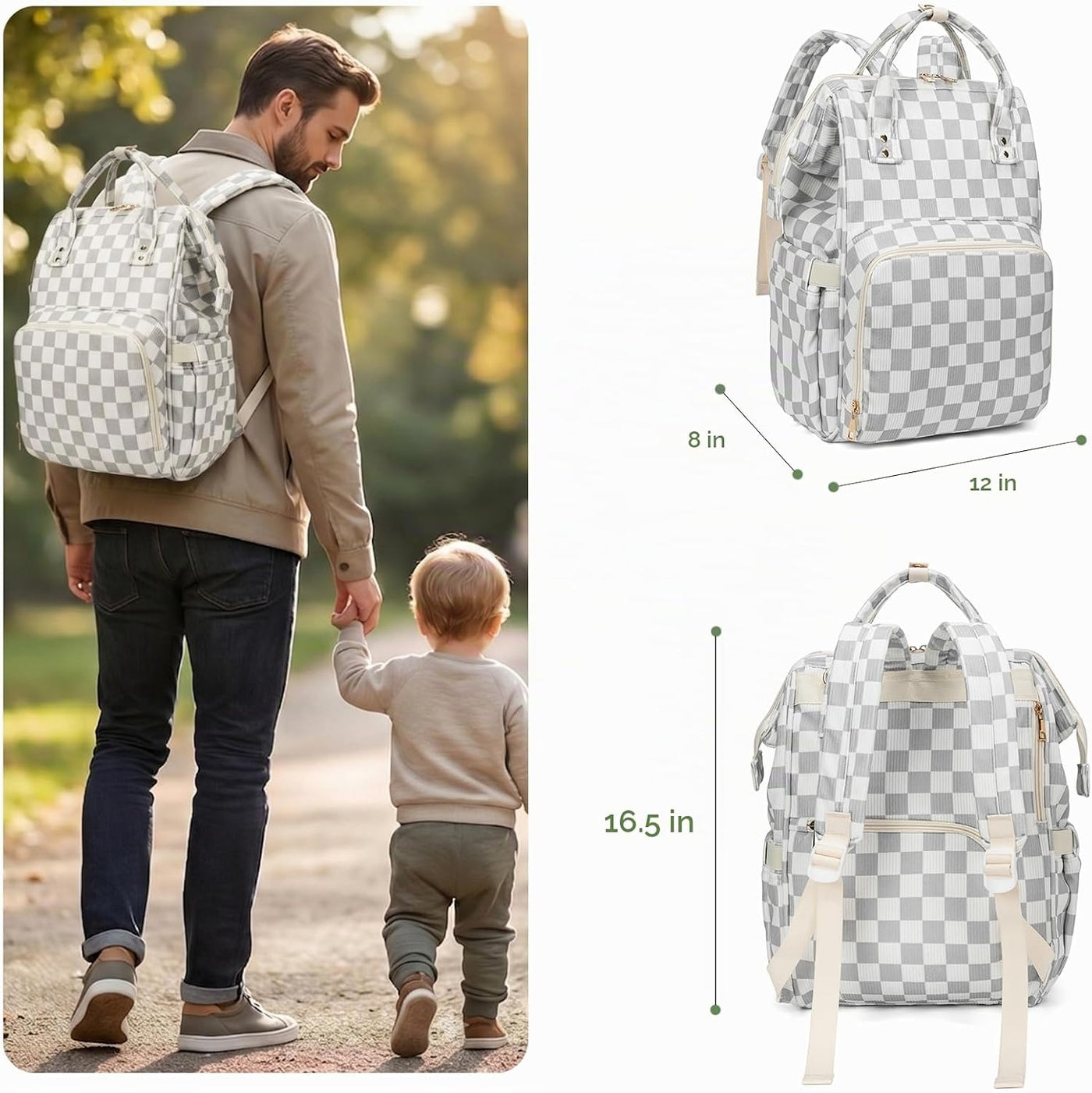 Mochila para pañales para mamá, bolsa de viaje de gran capacidad, b...