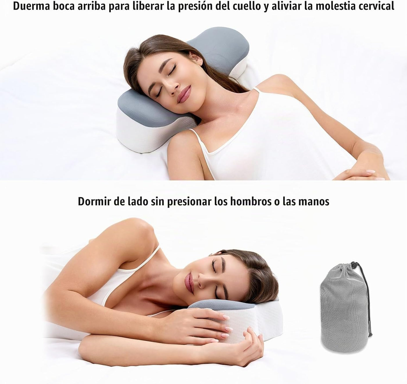 Bespilow Almohada de viaje para dormir, almohada de soporte cervica...