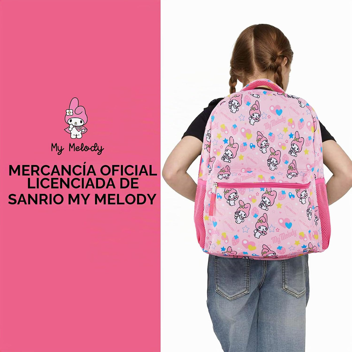Mochila escolar completa Hello Kitty - My Melody, Kuromi, Keroppi,...