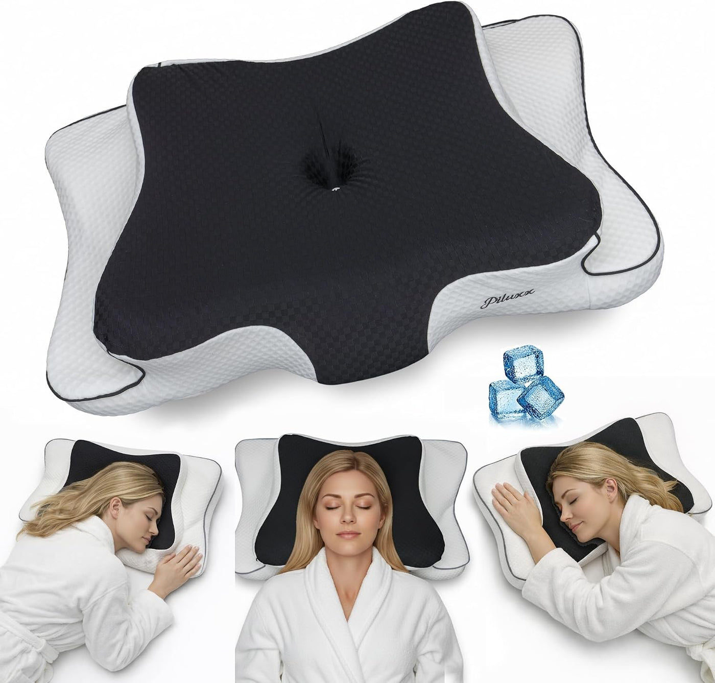 piluxx Almohada cervical cervical para dormir \u2013 Almohada cervi...