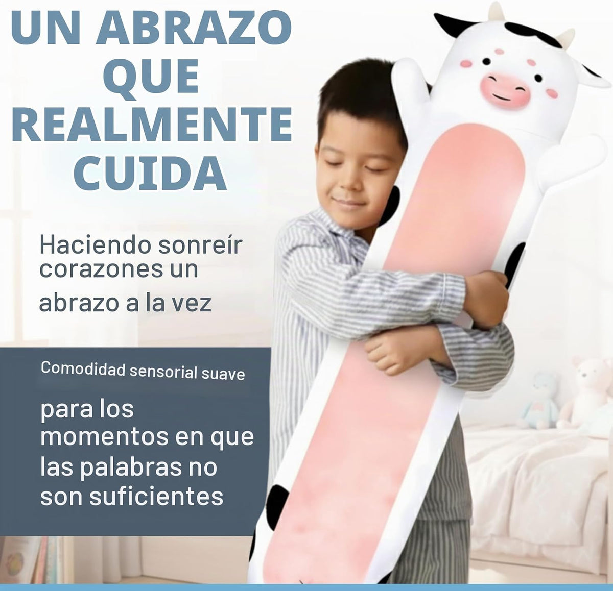 Cuddle Paws Almohada Corporal de Felpa con Estampado de Vaca para N...