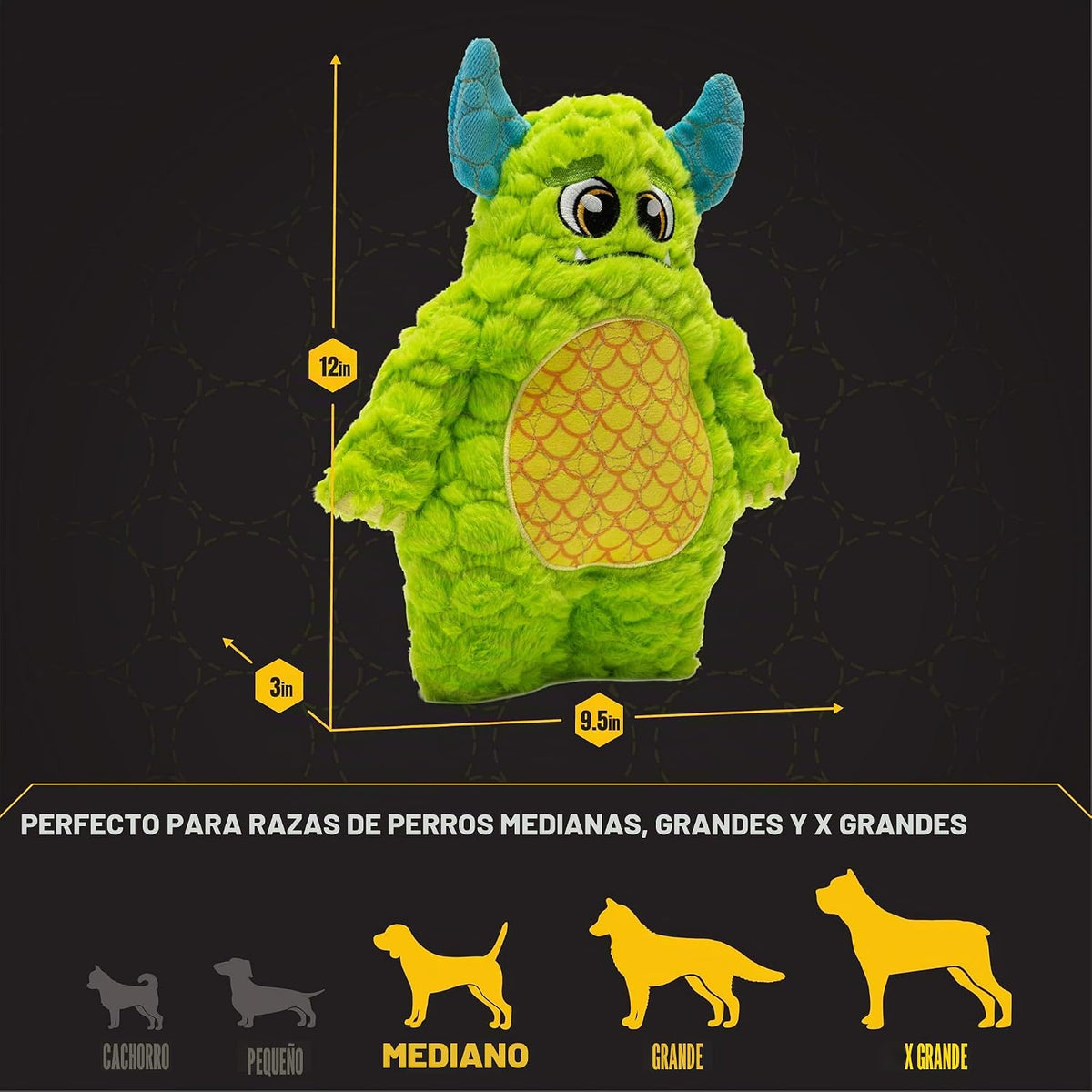 Juguete para perros Bite Force - Juguete de felpa grande, duradero...