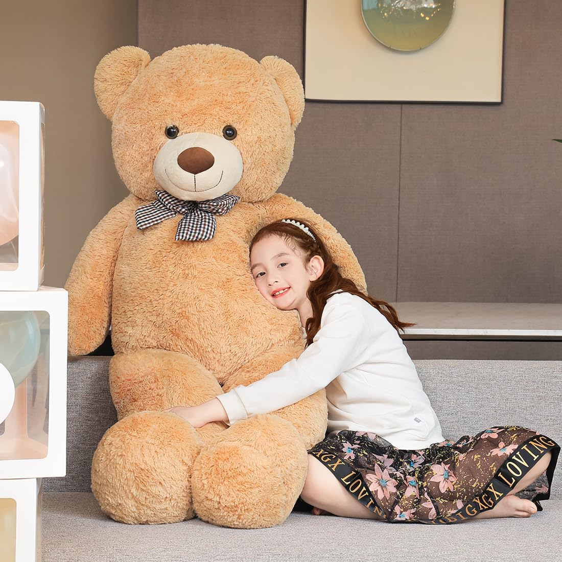 Oso de peluche gigante de 4 pies, lindo animal de peluche grande, 5...