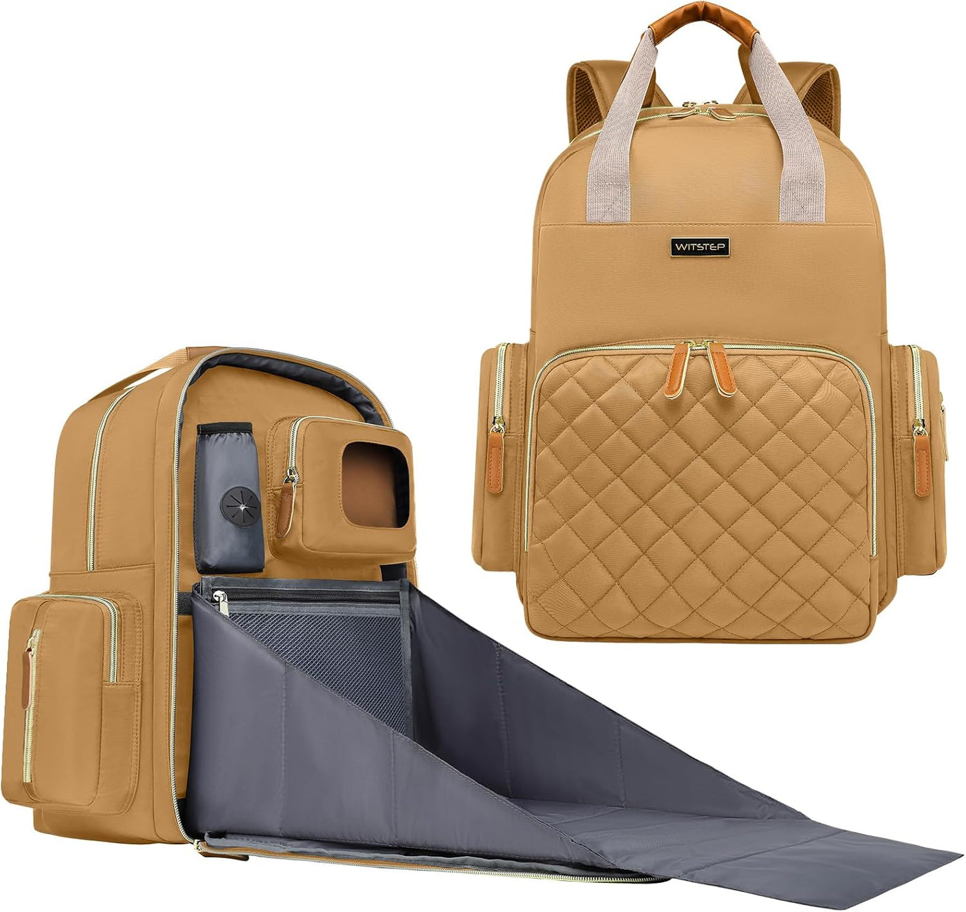 WITSTEP Mochila para pañales con cambiador, organizador de bolsas d...