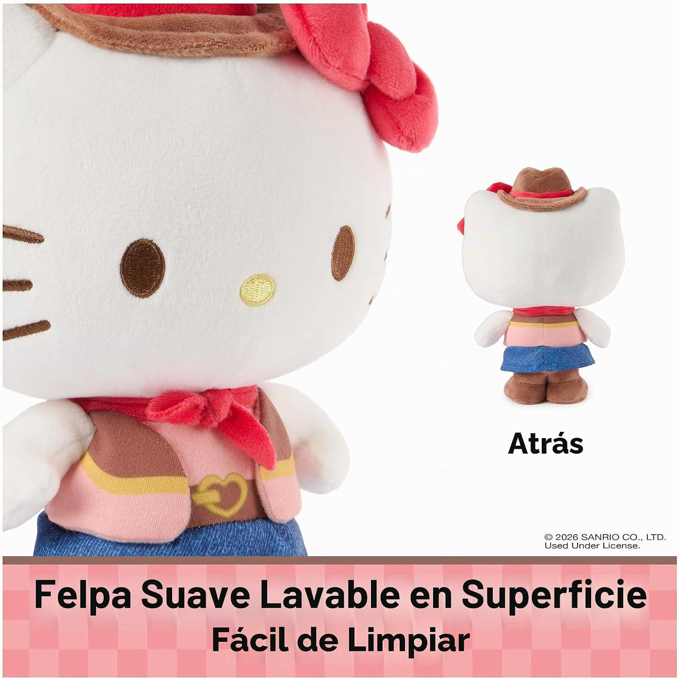GUND Sanrio - Peluche oficial de Hello Kitty Cowgirl, juguete de pe...