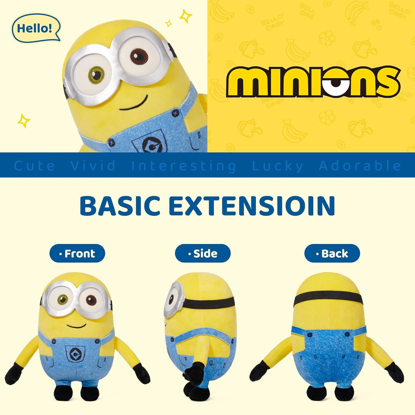 MINISO Animales de Peluche Minions de 8" (Bob), Lindos Animales...