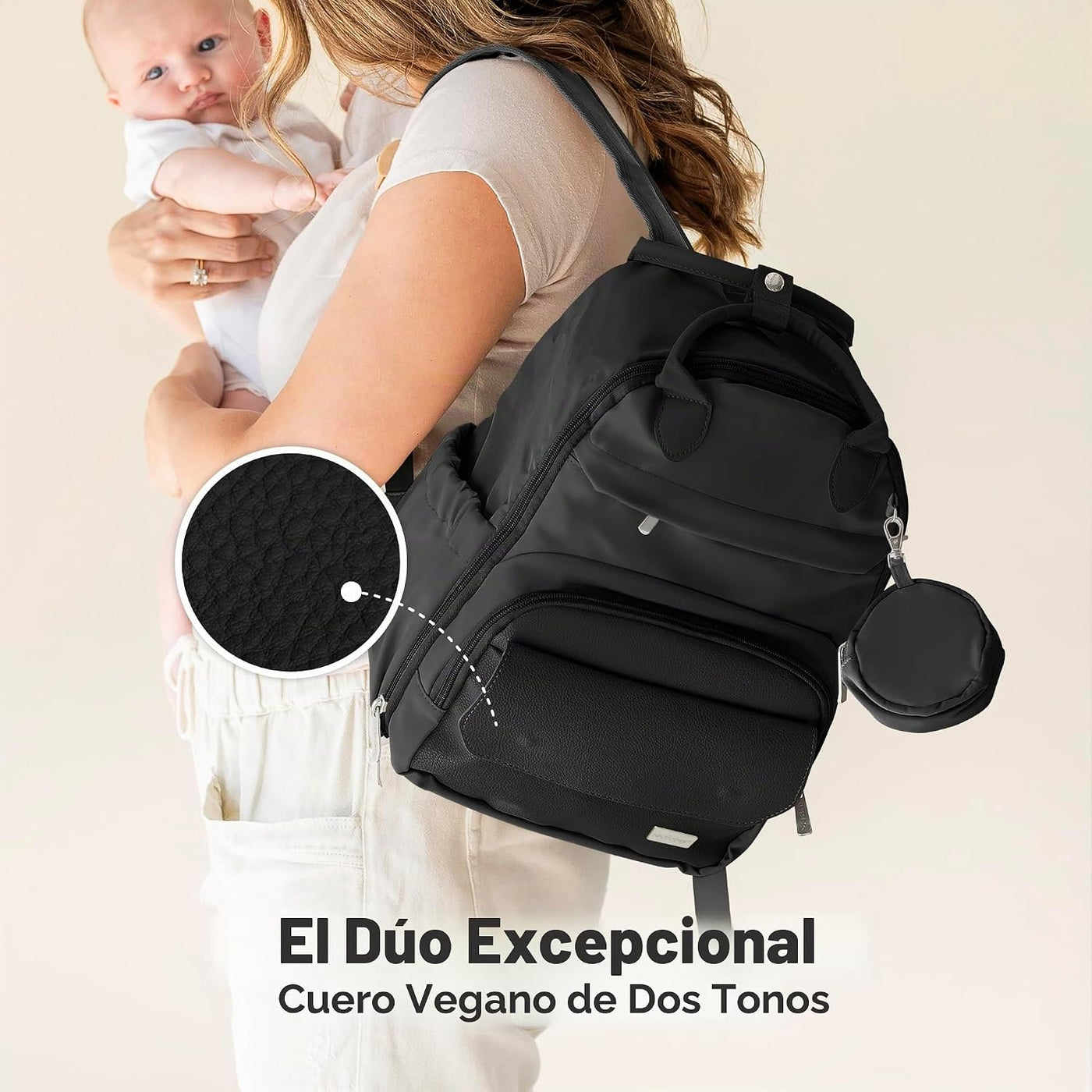 KeaBabies Mochila para pañales, mochilas de viaje para pañales (neg...