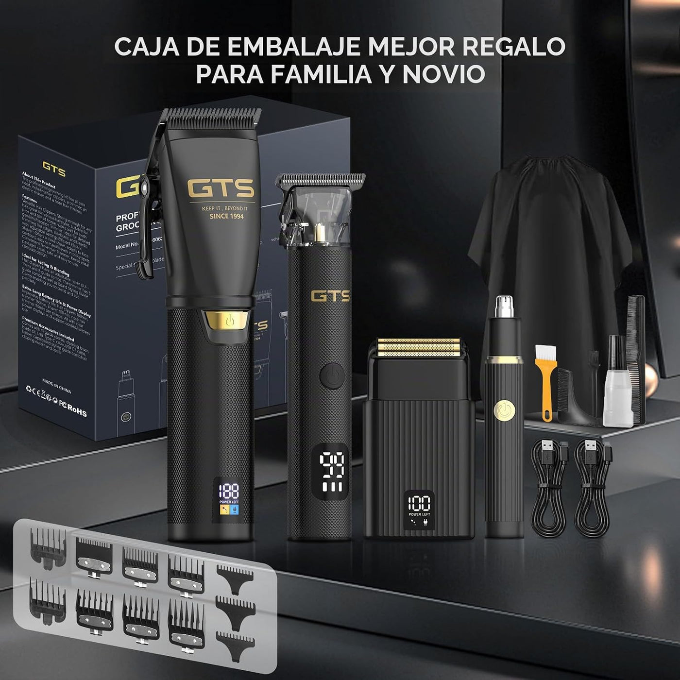 GTS Cortadoras de pelo para hombres profesionales, kits y sets de c...