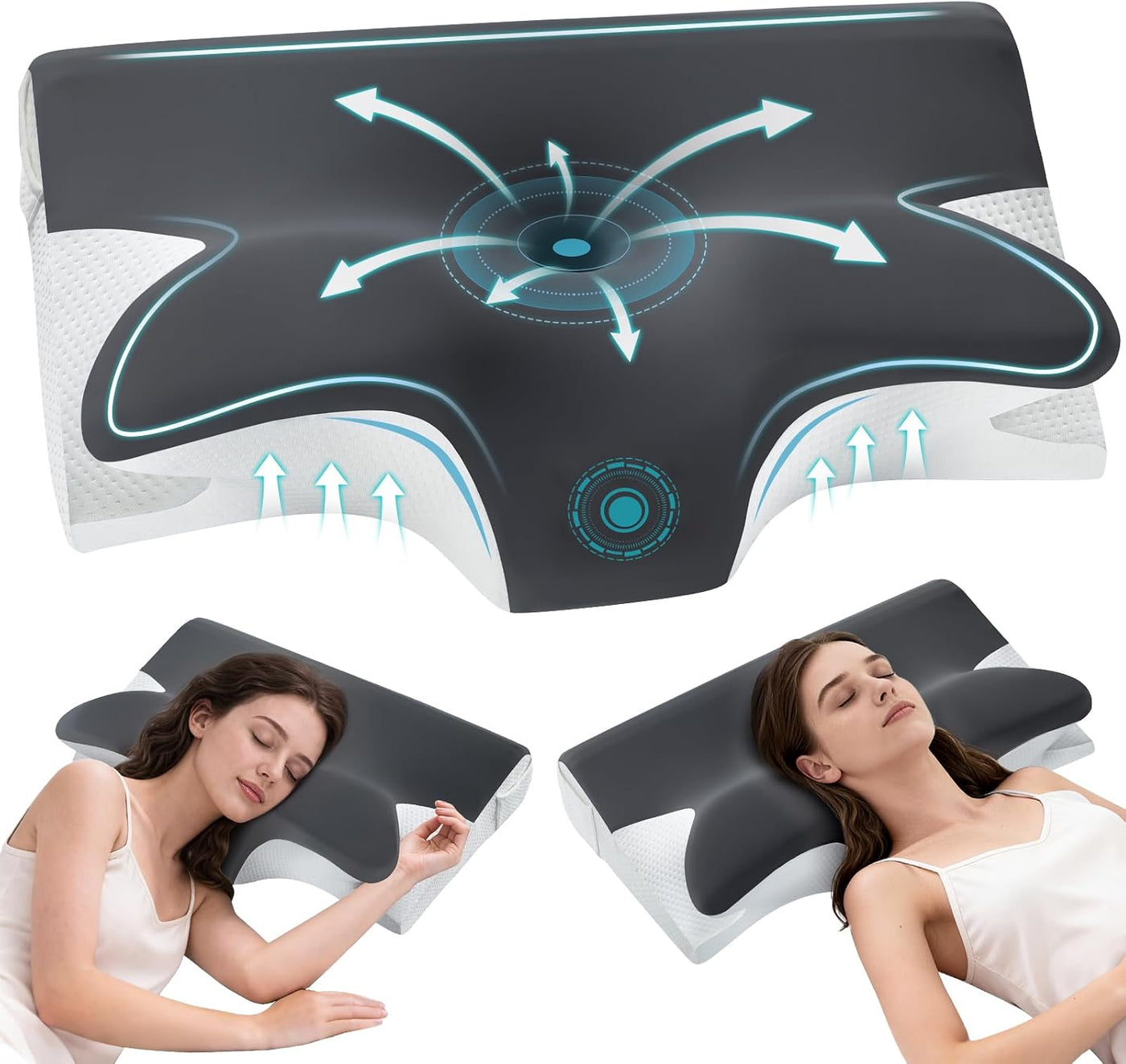 Almohada cervical eficaz para aliviar el dolor para dormir, almohad...
