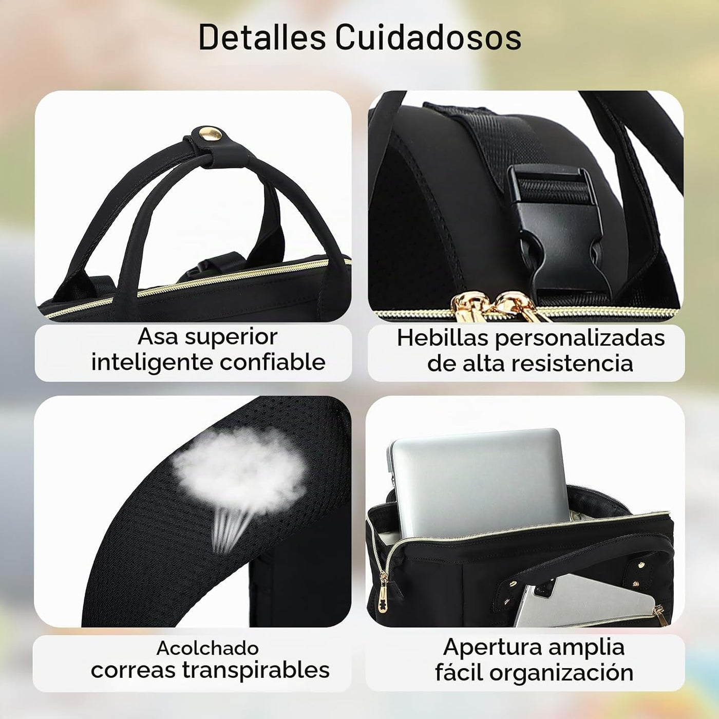 AIJIEKE Bolsa de pañales, mochila grande para pañales de bebé de gr...