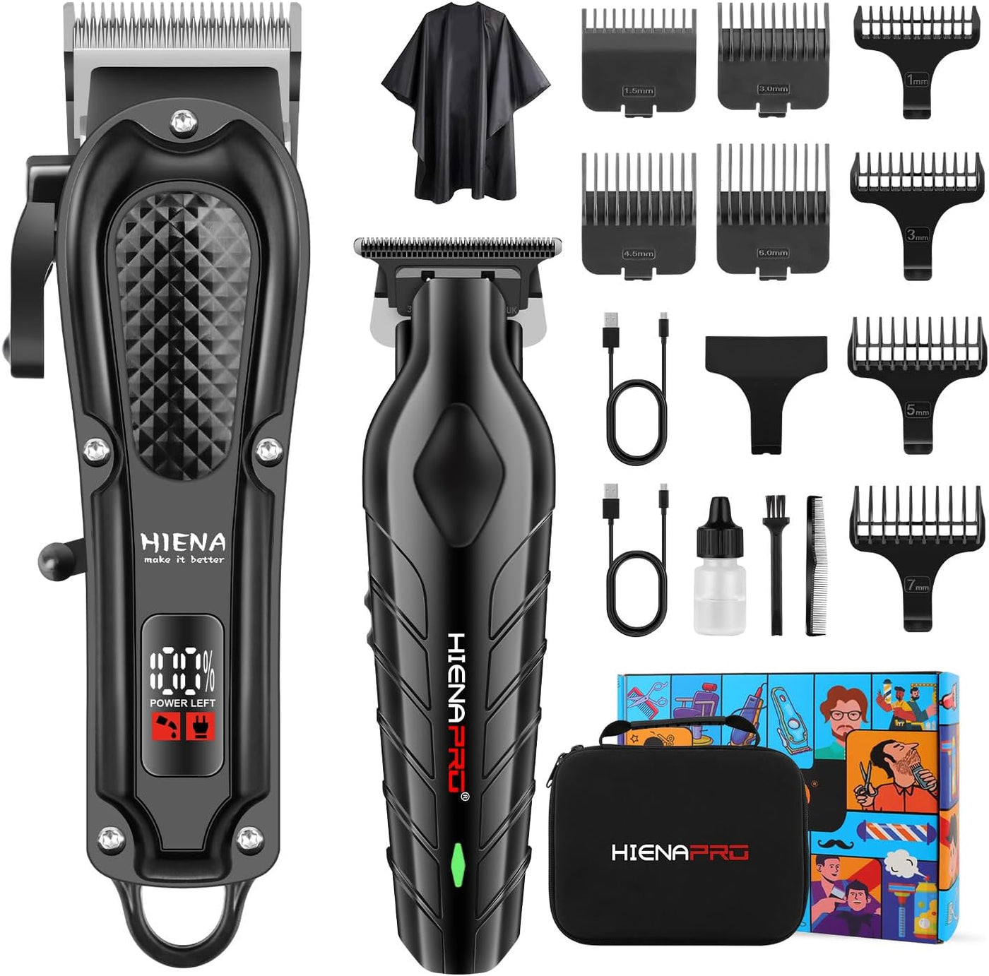 HIENA PRO - Juego de cortapelos y recortadora inalámbrica para homb...