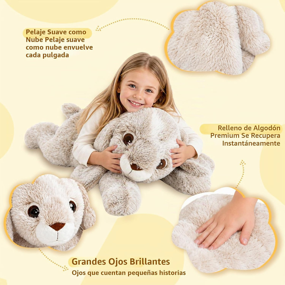 HAIJUNYA Peluche de conejo con peso de 32 pulgadas, 5 libras, jugue...