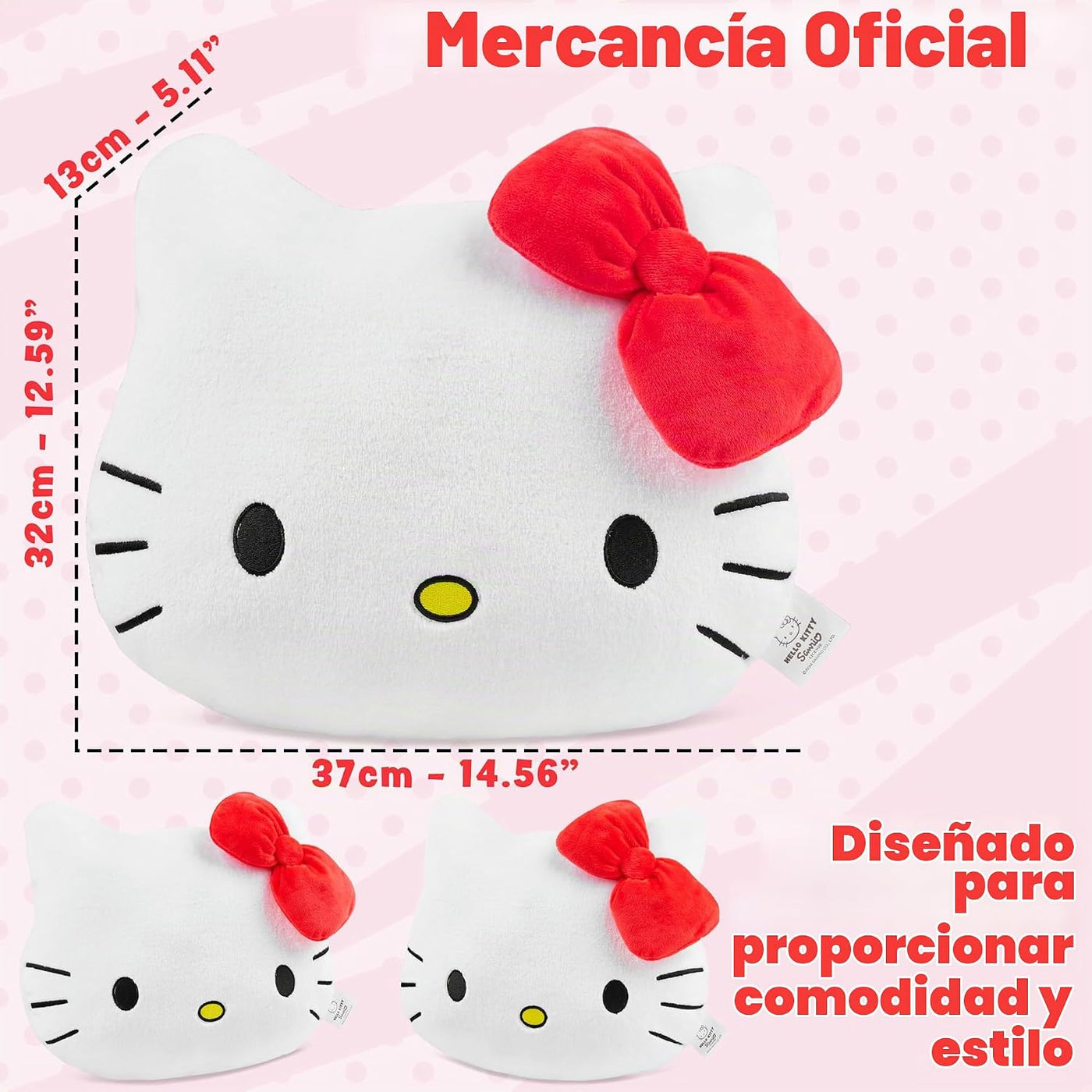 Get Trend Hello Kitty Almohada de Felpa 3D Suave Cojín Decorativo R...
