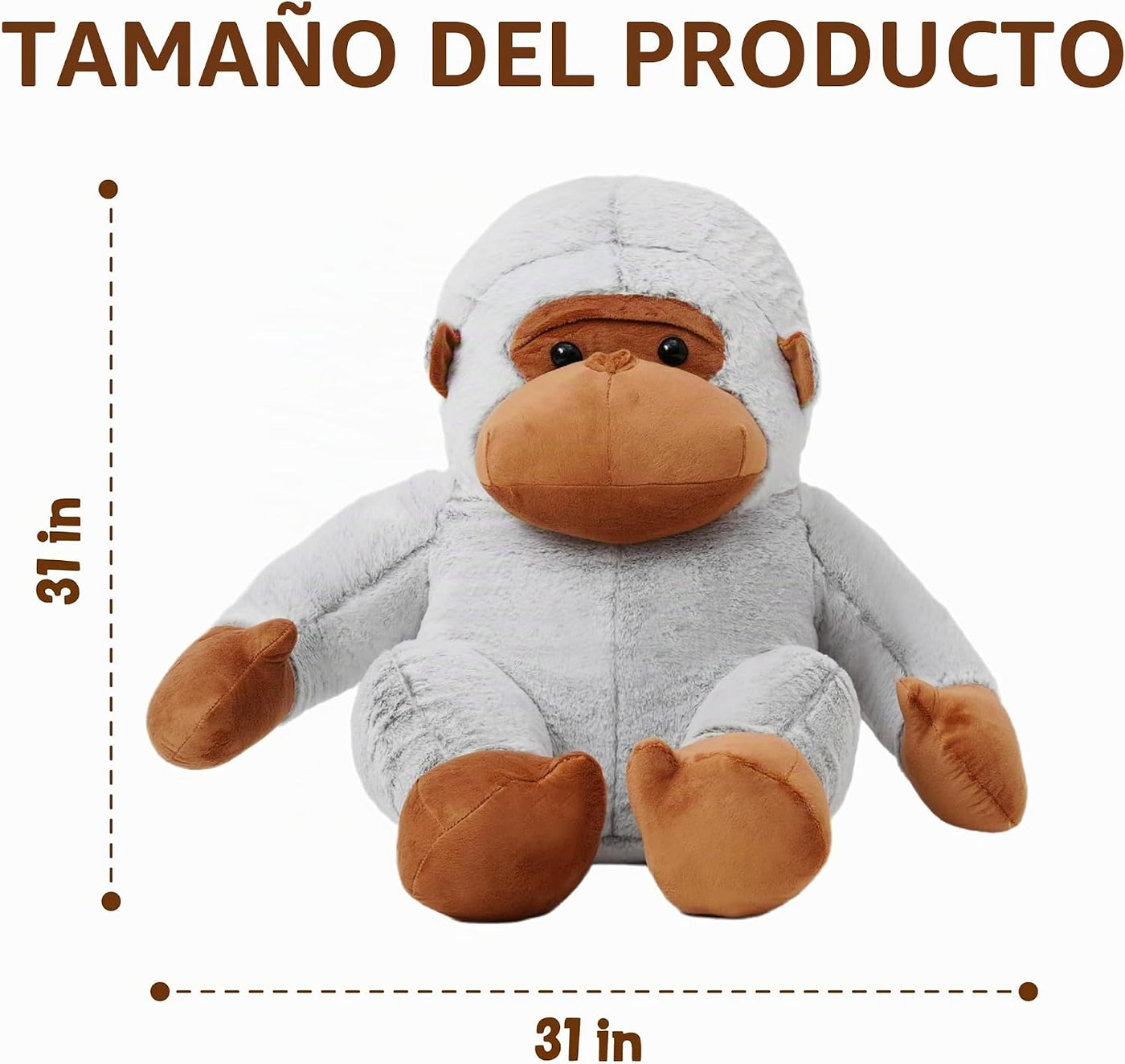Jrystar Gorila gigante de peluche, juguetes de peluche grandes de g...