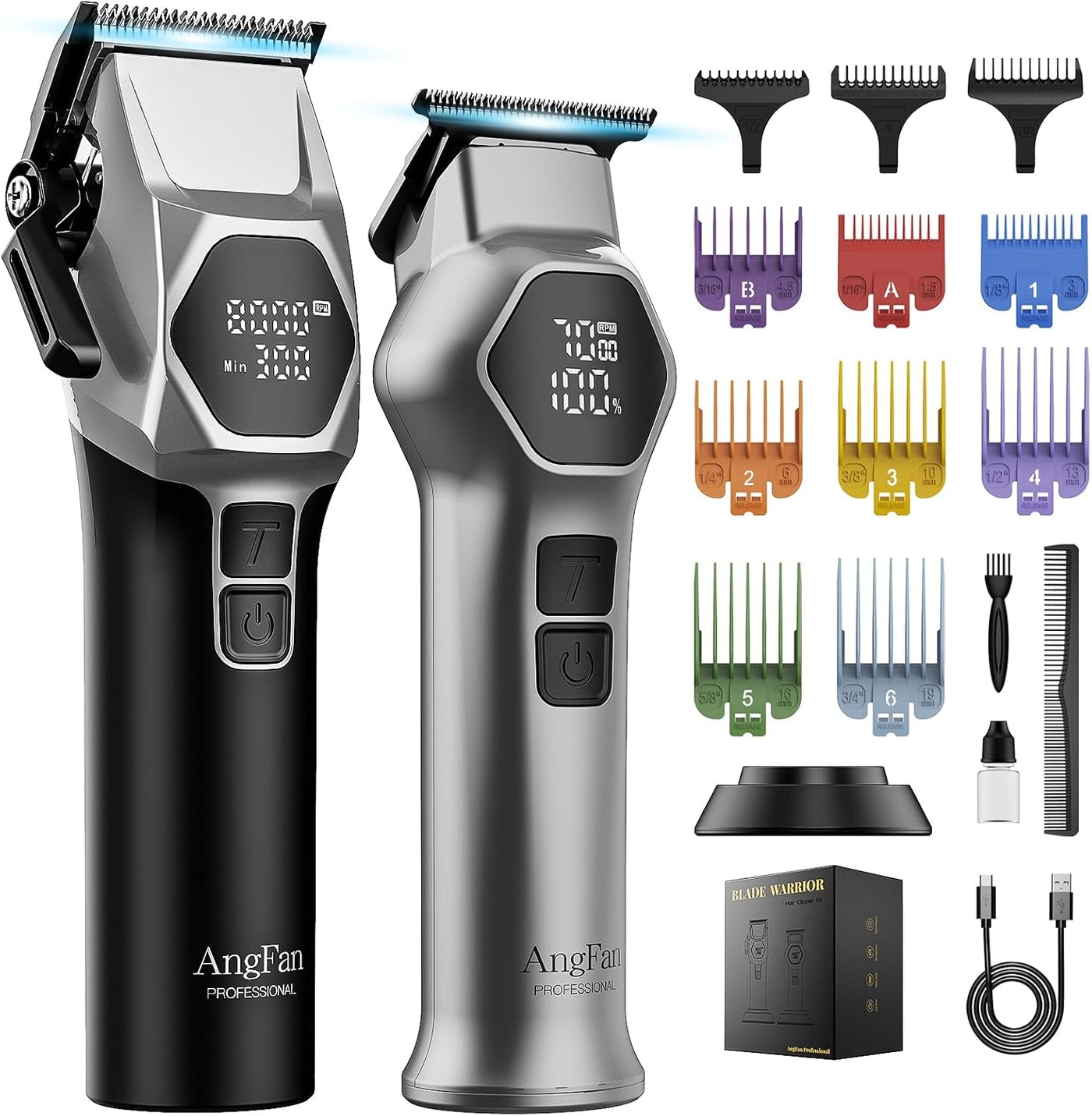 ANGFAN Cortapelos Profesionales para Hombres - Motor sin Escobillas...