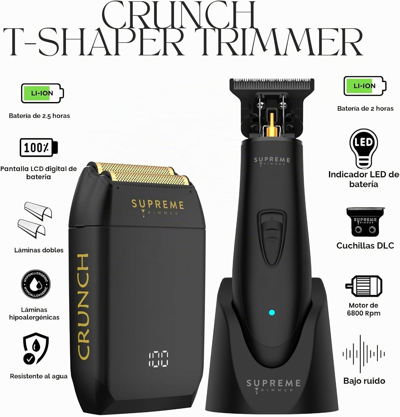 Supreme Trimmer 2-en-1 T-Shaper Recortadora y Afeitadora de Espuma...