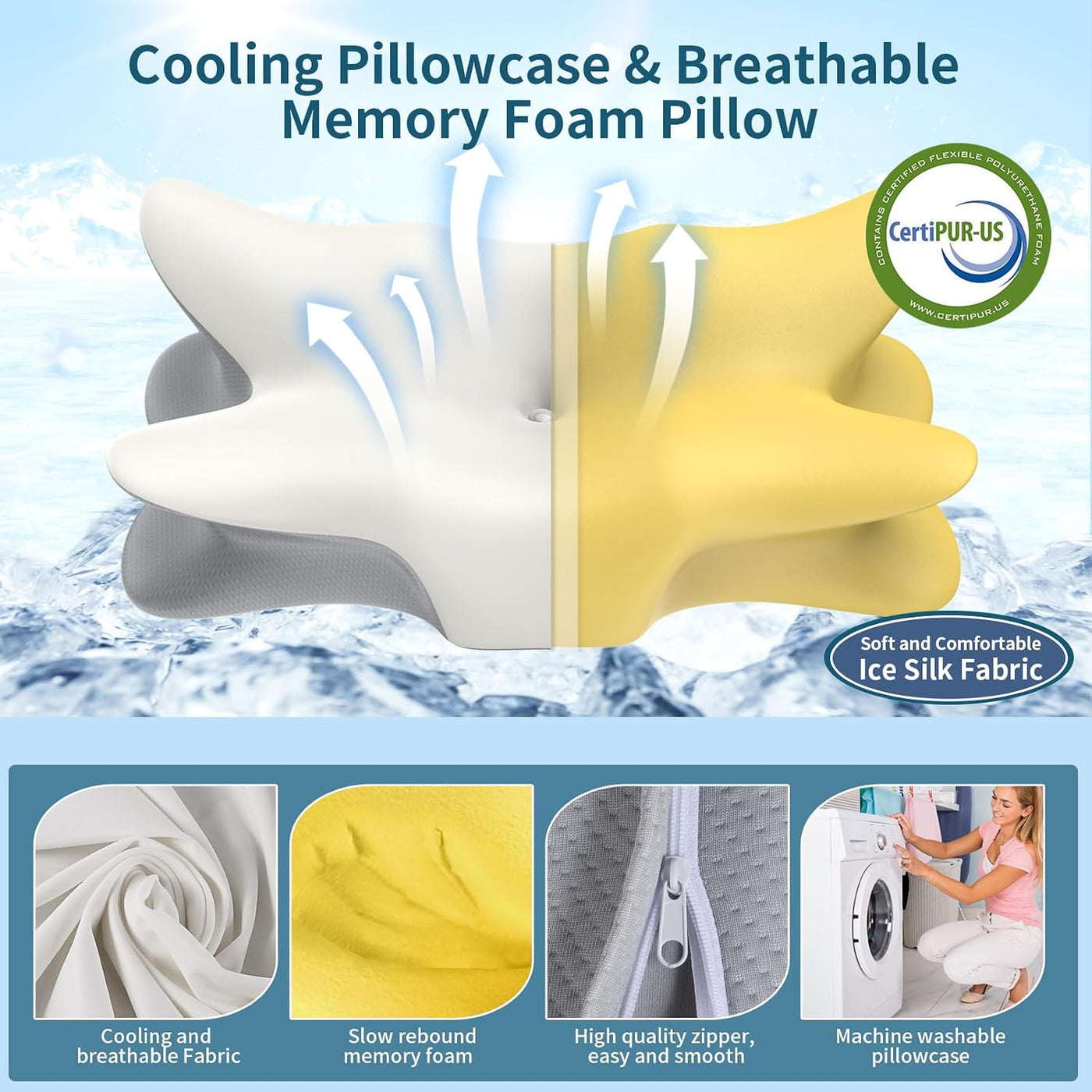 Almohada cervical para aliviar el dolor de cuello y hombros, almoha...