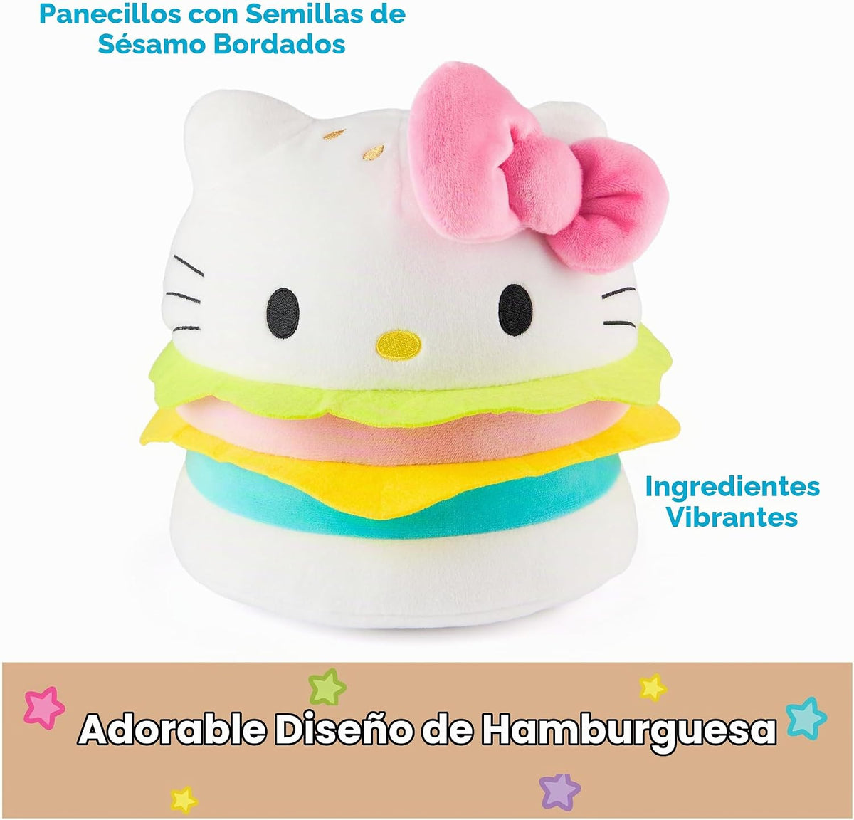 GUND Sanrio Peluche Oficial de Hello Kitty Hamburguesa, Juguete de...
