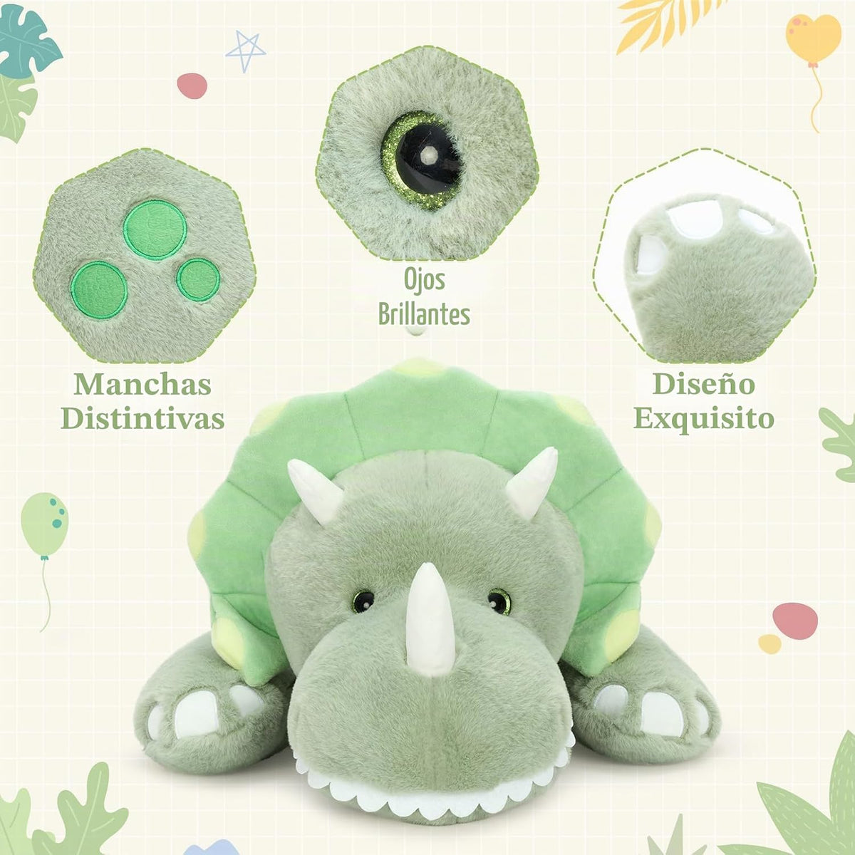 Tezituor Animales de peluche de dinosaurio de 5 libras, 32 pulgadas...