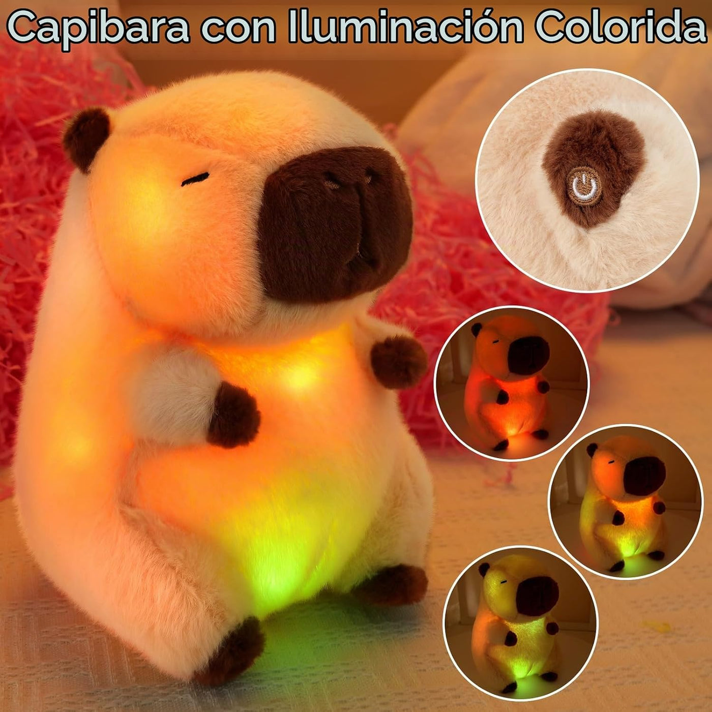 Achwishap Caja de Regalos de Capibara, Peluche de Capibara Iluminad...