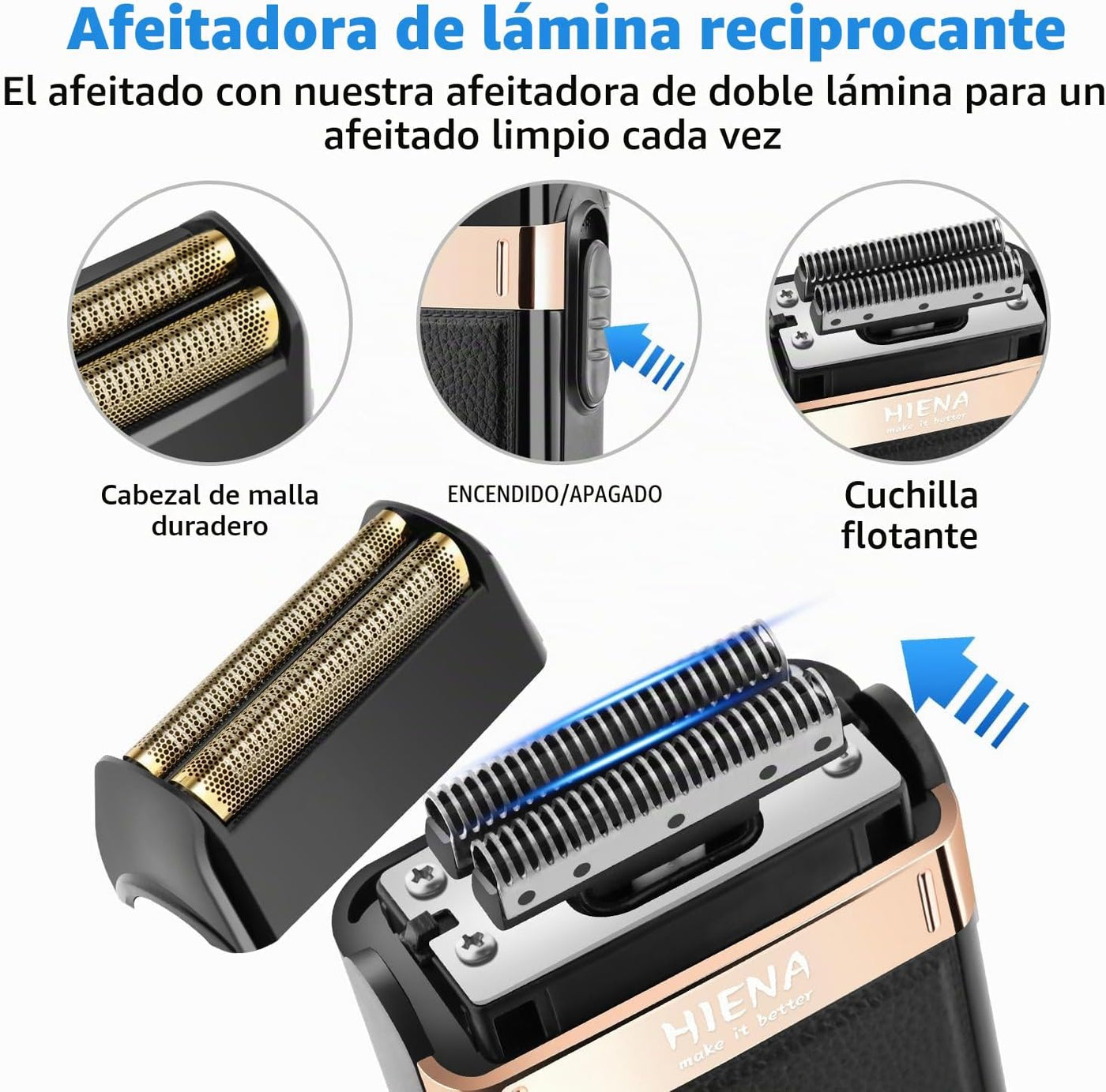 HIENA PRO - Cortadora de pelo inalámbrica para hombre, kit de peluq...
