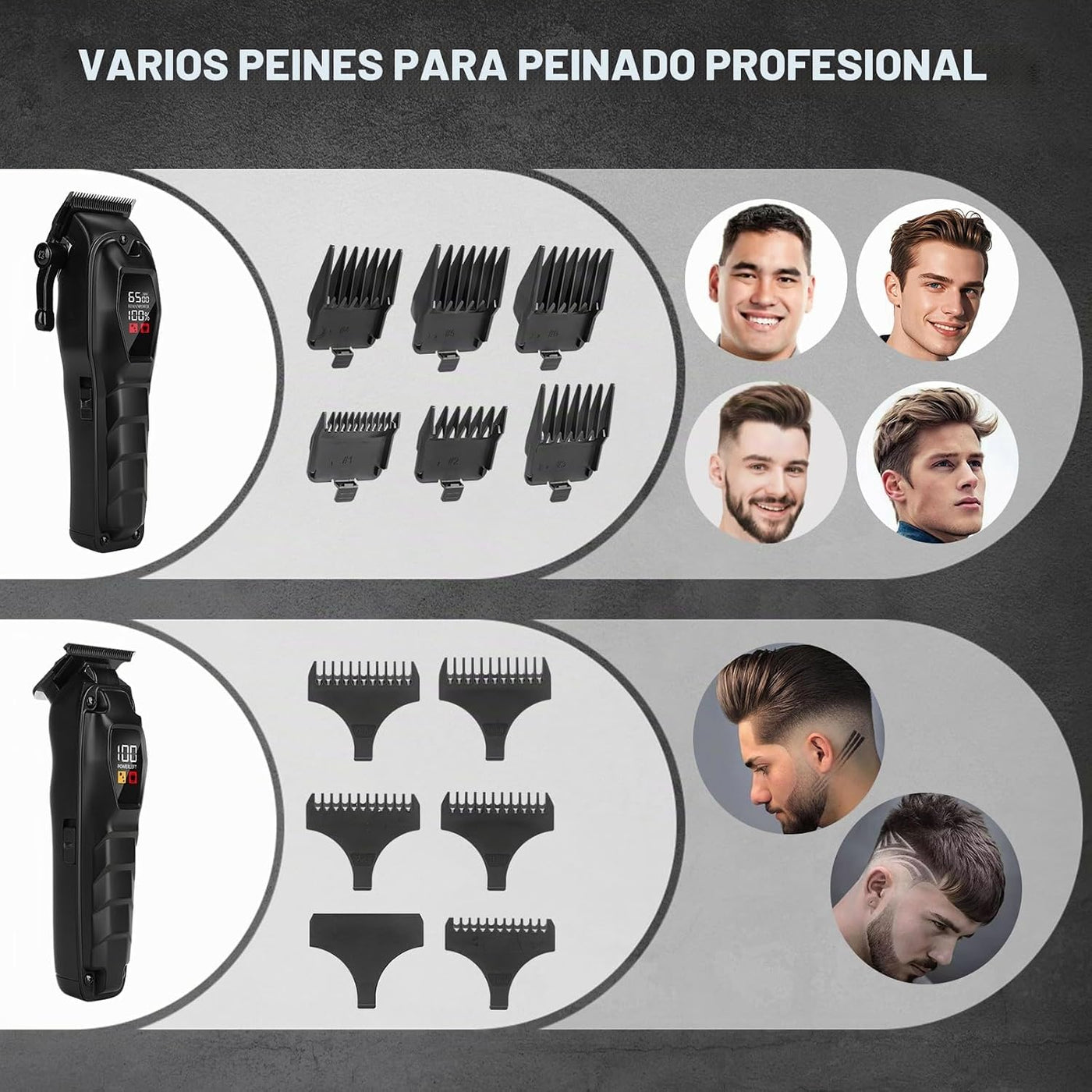 Cortapelos para hombres, recortadora de pelo profesional, potente r...