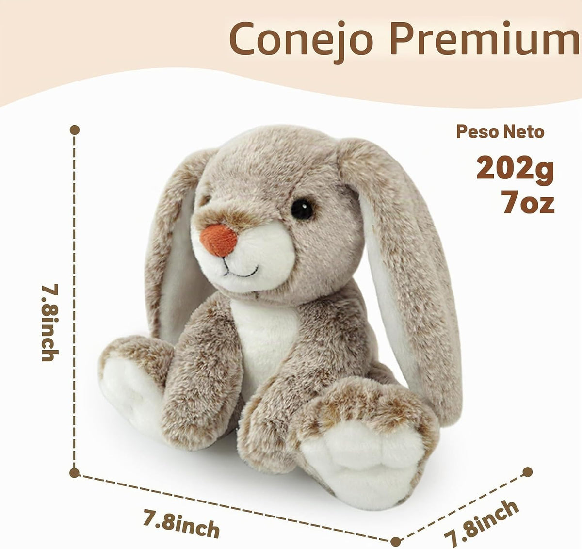 Juguete de peluche de conejo con pies grandes Adorable conejo muñec...