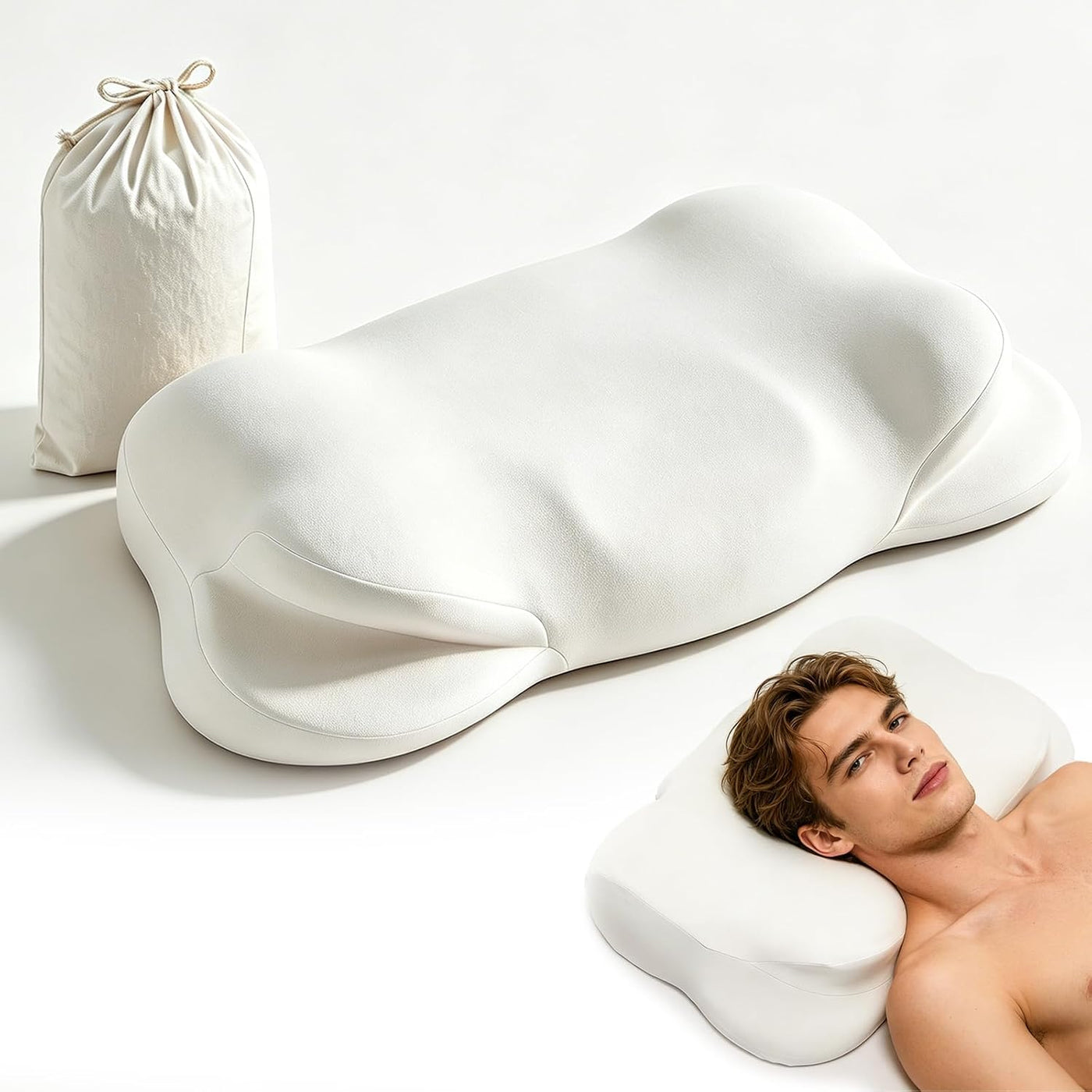 Kryndors Almohada Cloud Pillow ergonómica de espuma viscoelástica,...