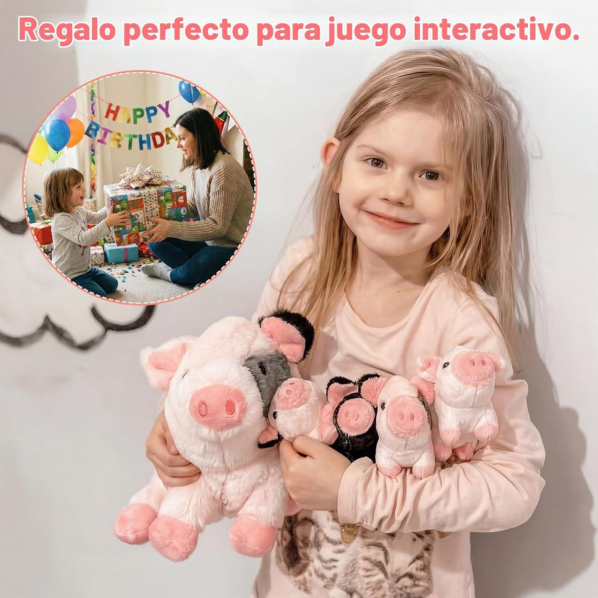 OUOZZZ - Cerdo de peluche 5 en 1 de 11 pulgadas con cremallera | Di...