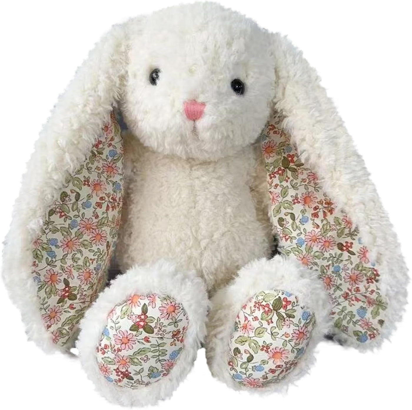 okegztoa Conejito floral de peluche, color crema, estilo francés, e...