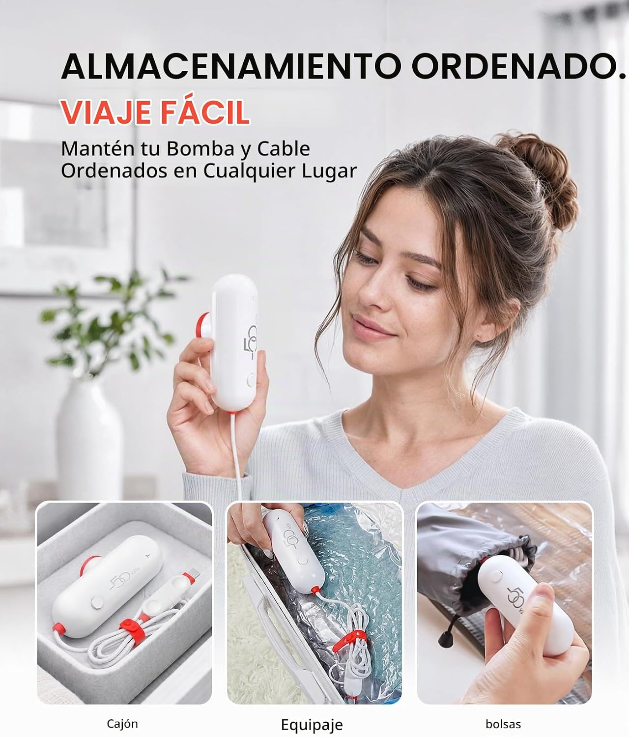VMstr Bomba de vacío USB para bolsas de almacenamiento, bolsas de v...