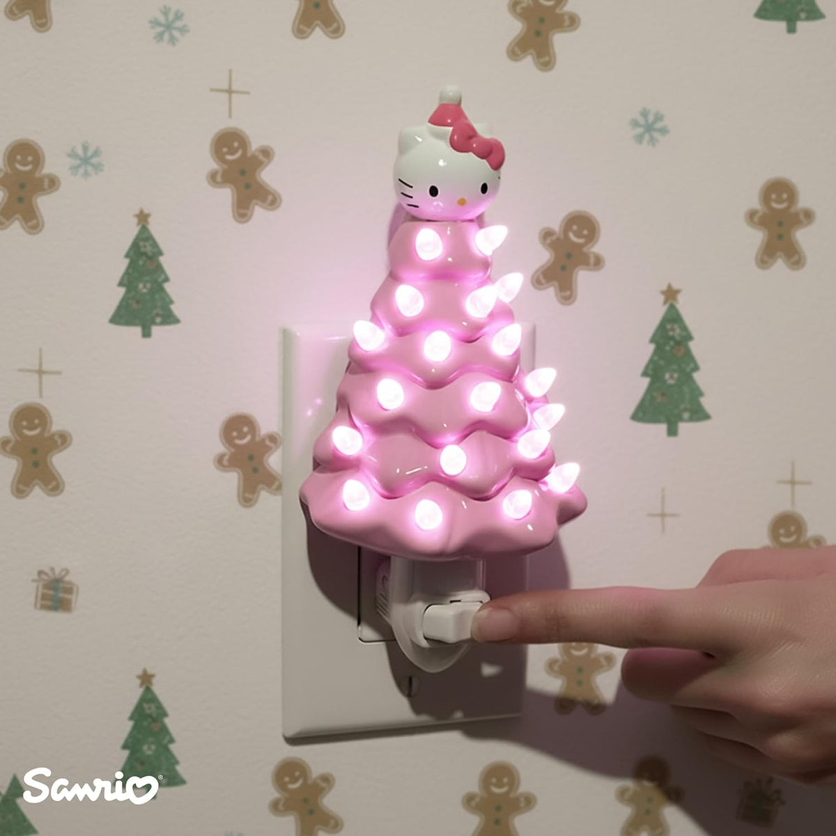 Ukonic Sanrio Hello Kitty Árbol de Navidad Rosa de Cerámica de 6 Pu...
