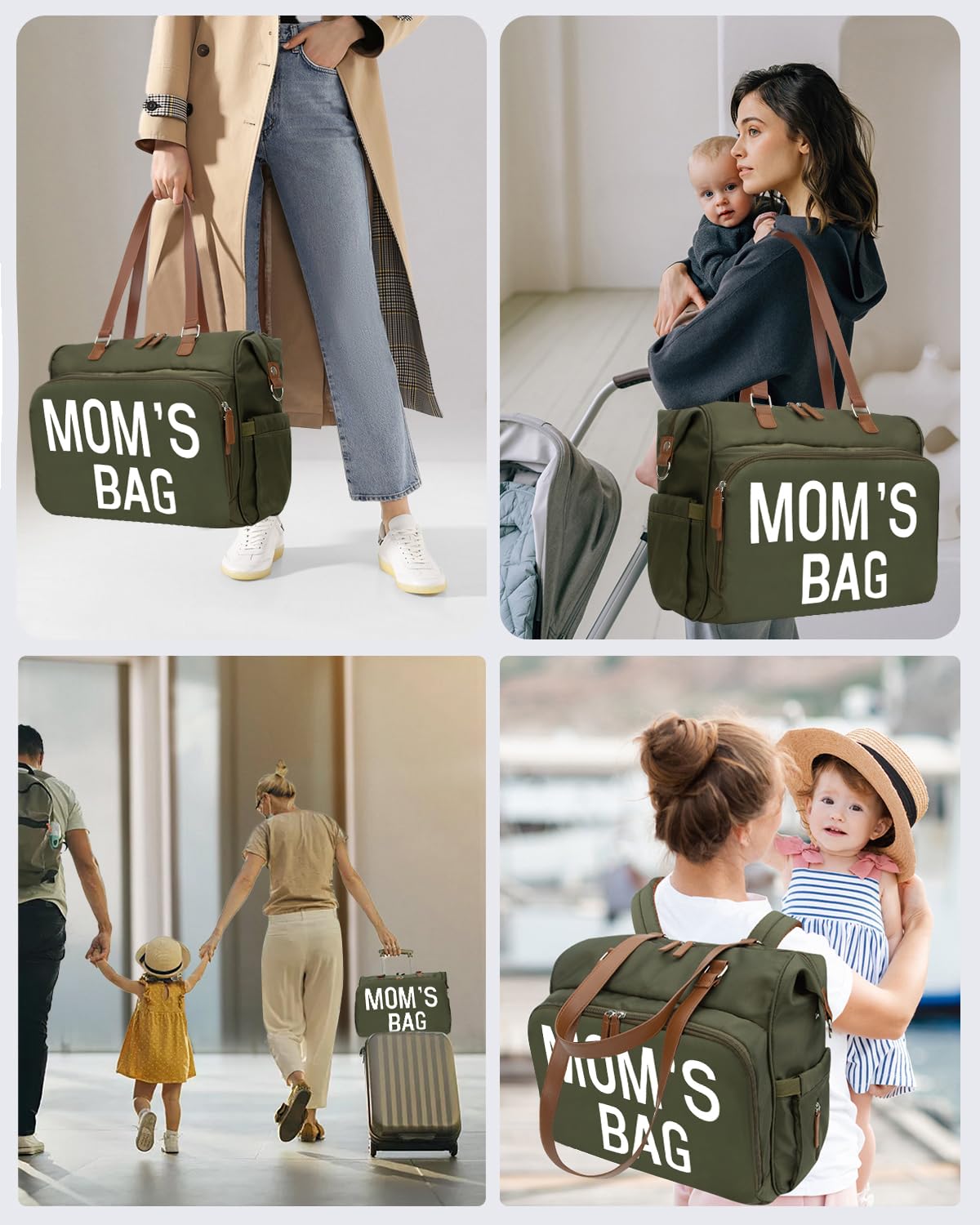 Pripher - Mochila de pañales para mamá 4 en 1, bolsa de pañales par...