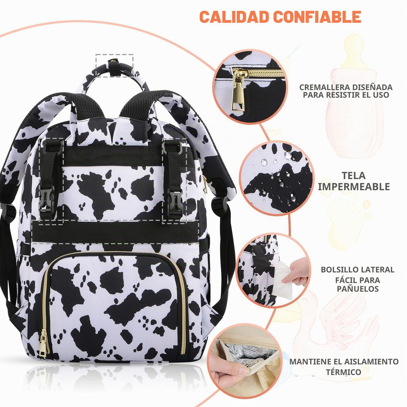 Tenot Mochila para pañales de bebé, bolsas de pañales de viaje para...