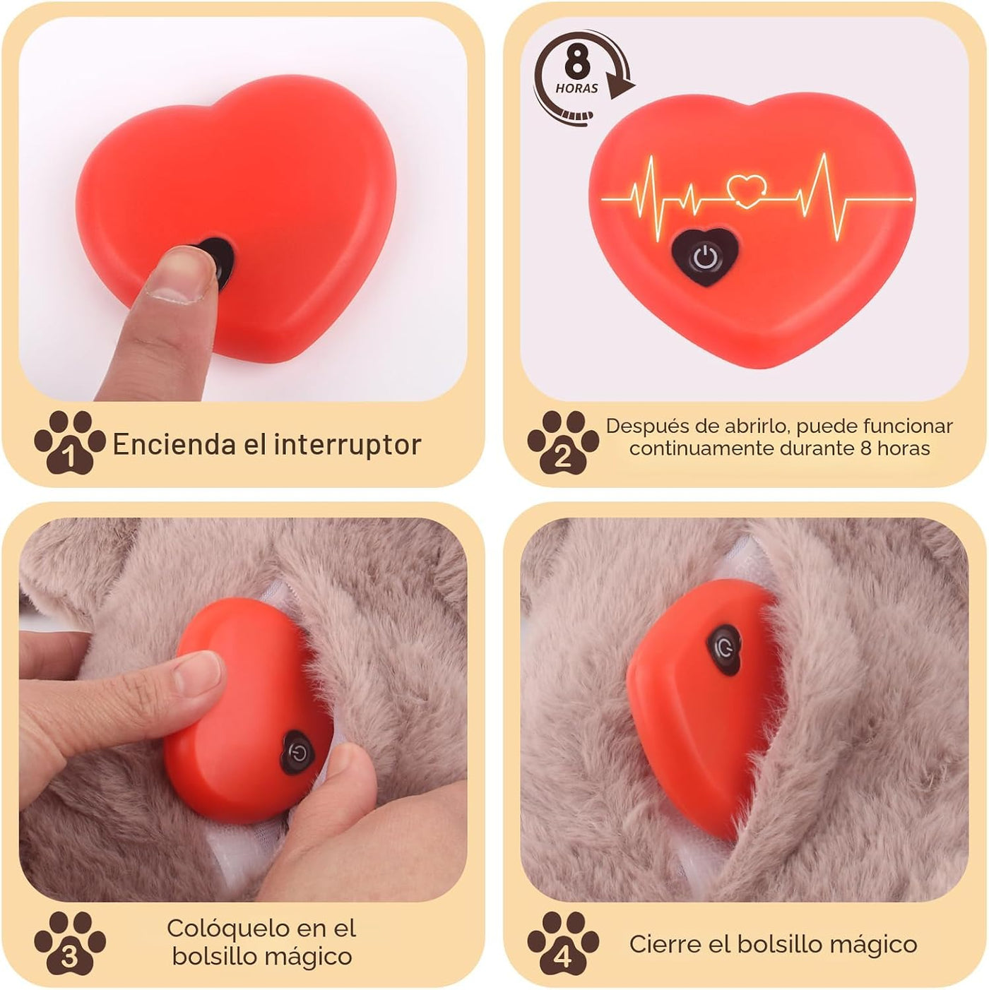 BEVERLYSHARK Juguete de latido del corazón para cachorros, ayuda pa...