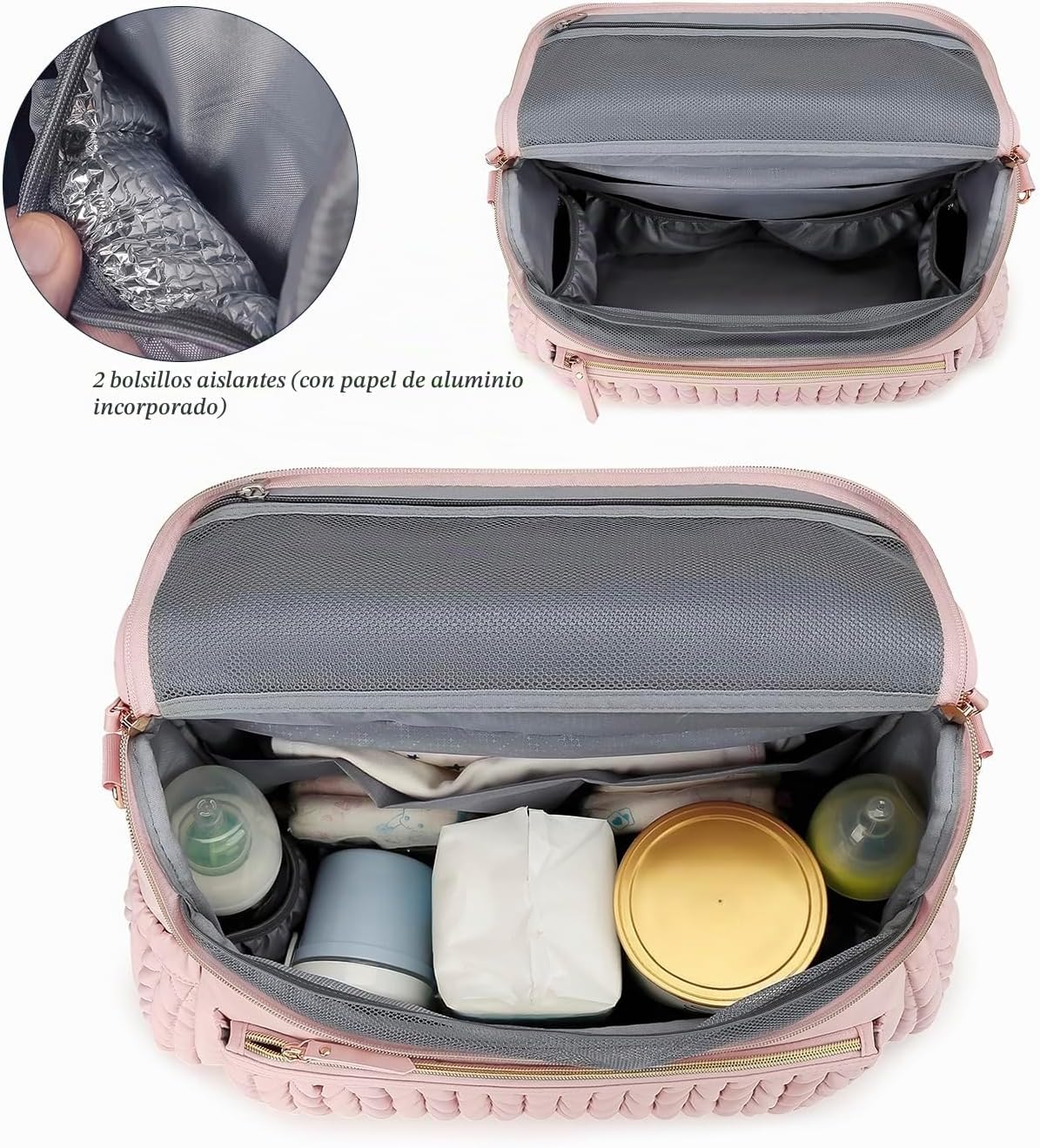 Lmbabter Bolsa para pañales, mochila de mensajero, mochila de viaje...