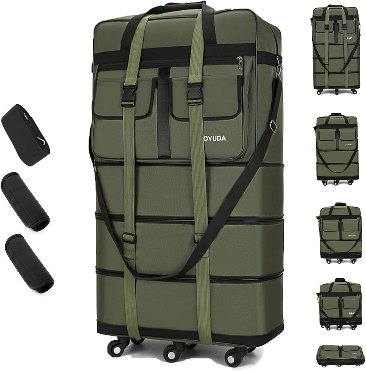 Gloyuda Equipaje Expandible de 130L, Maleta de 40 Pulgadas con Rued...