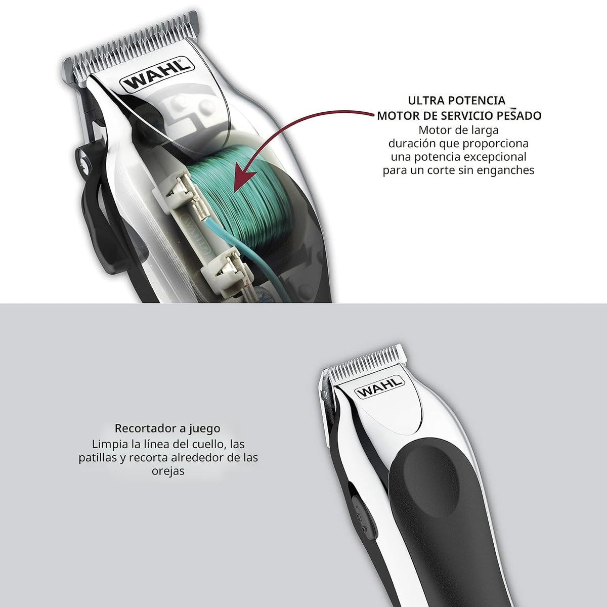 Wahl Máquina cortadora de cabello de lujo, cromada, profesional, in...
