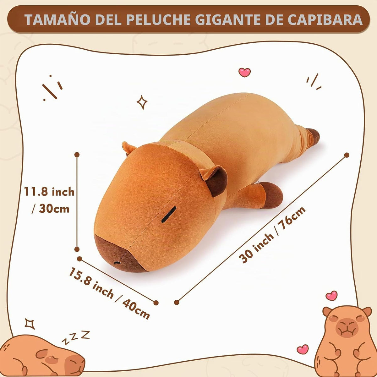 Auspicious beginning Peluche de Capybara gigante de 30 pulgadas, li...