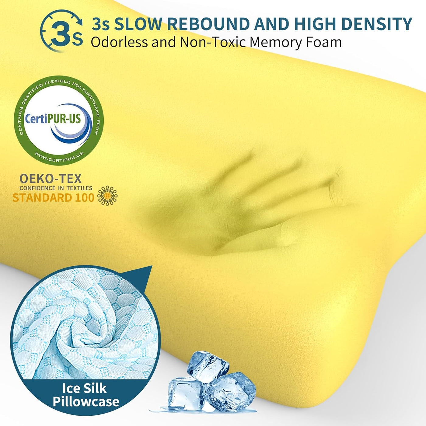 Almohada cervical de contorno de espuma viscoelástica para aliviar...
