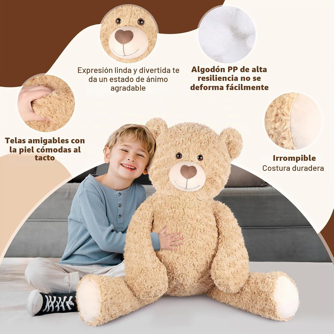 SuzziPals Oso de peluche gigante de 43 pulgadas, animales de peluch...
