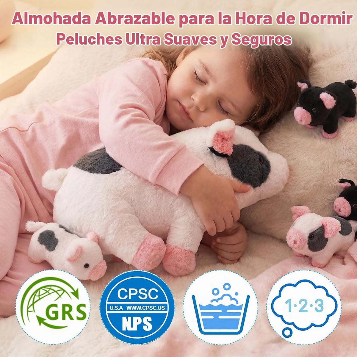 OUOZZZ - Cerdo de peluche 5 en 1 de 11 pulgadas con cremallera | Di...