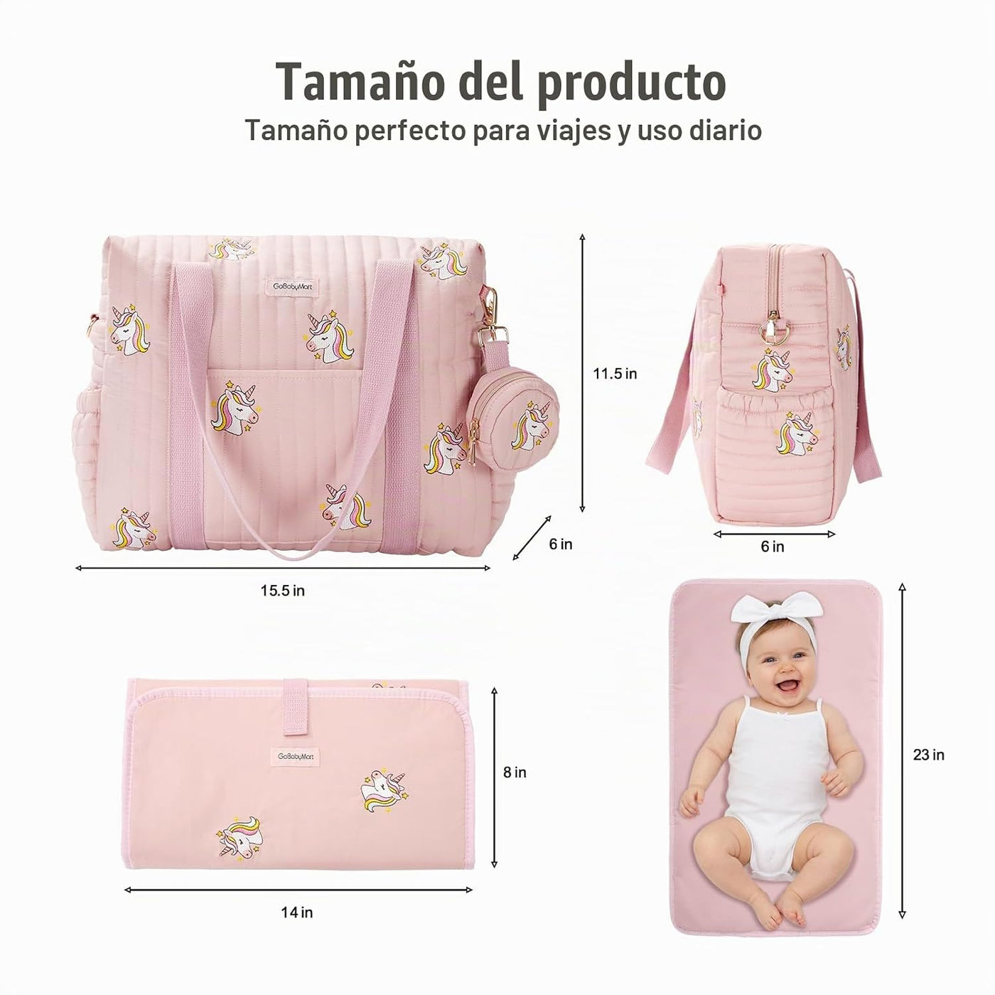 GOBABYMART Set de 3 bolsos de pañales, bolsa hospitalaria para part...