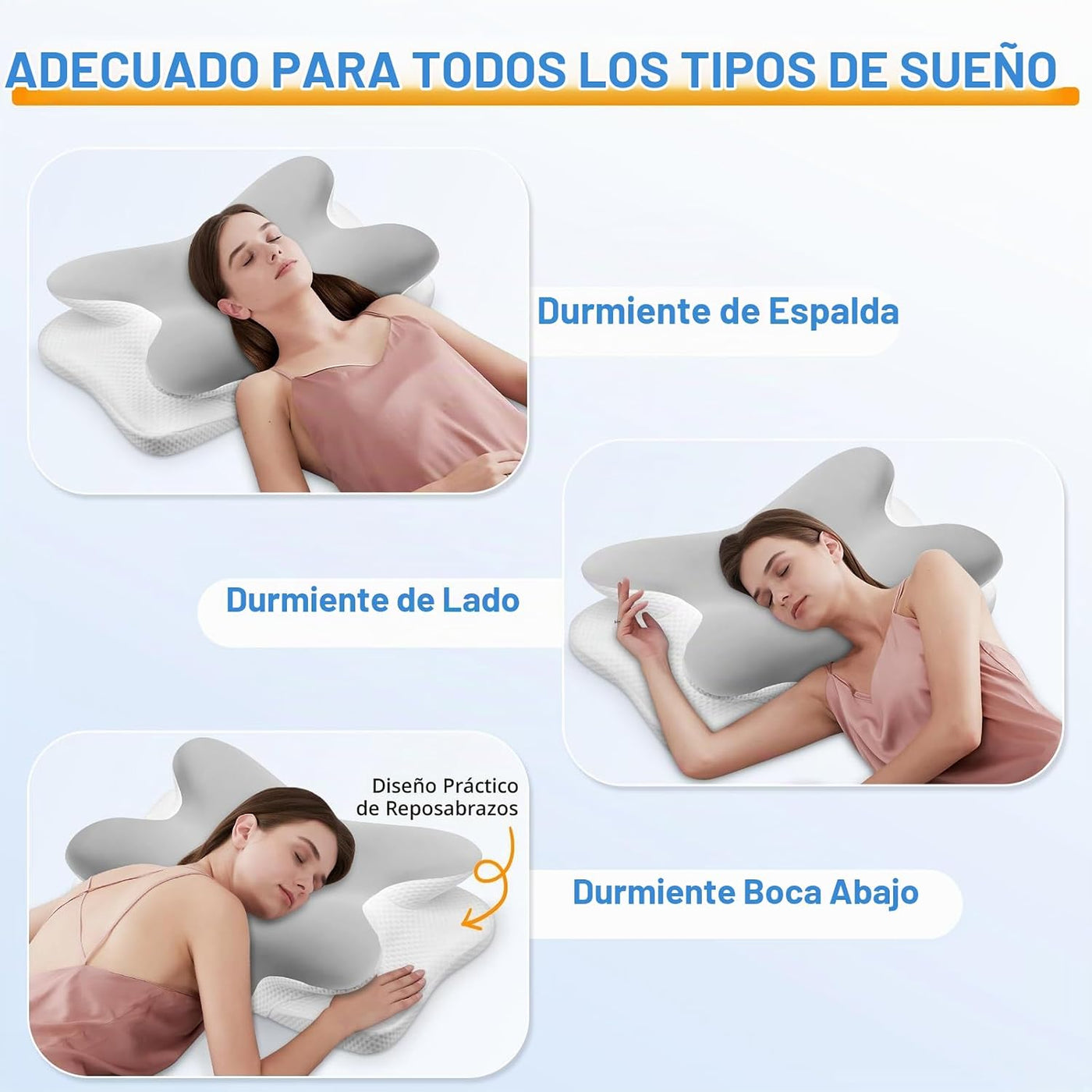 Ehomfory Almohada cervical para el cuello, almohada ergonómica ajus...