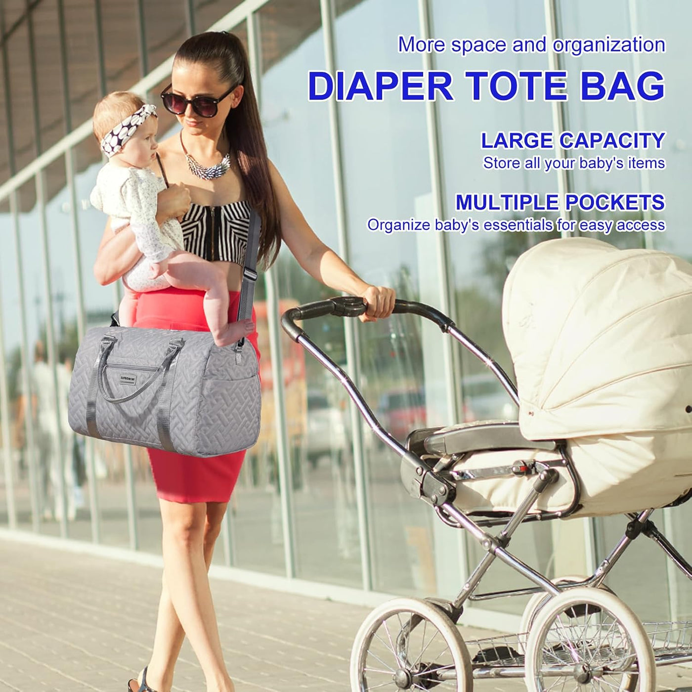 SUPROMOMI Bolsa de pañales: bolso de mamá, bolsa de bebé para niño...