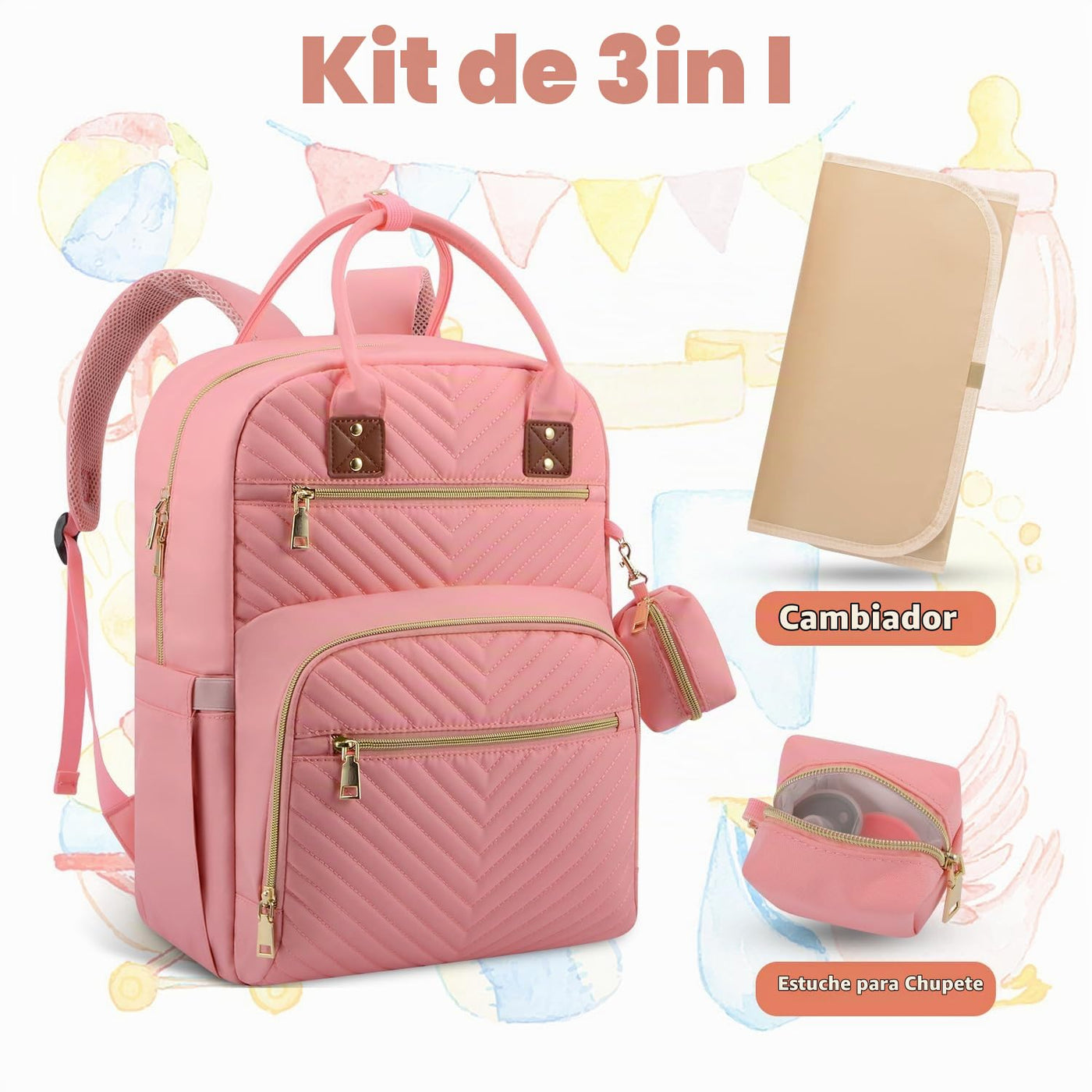 Tenot Mochila para pañales de bebé, bolsas de pañales de viaje para...