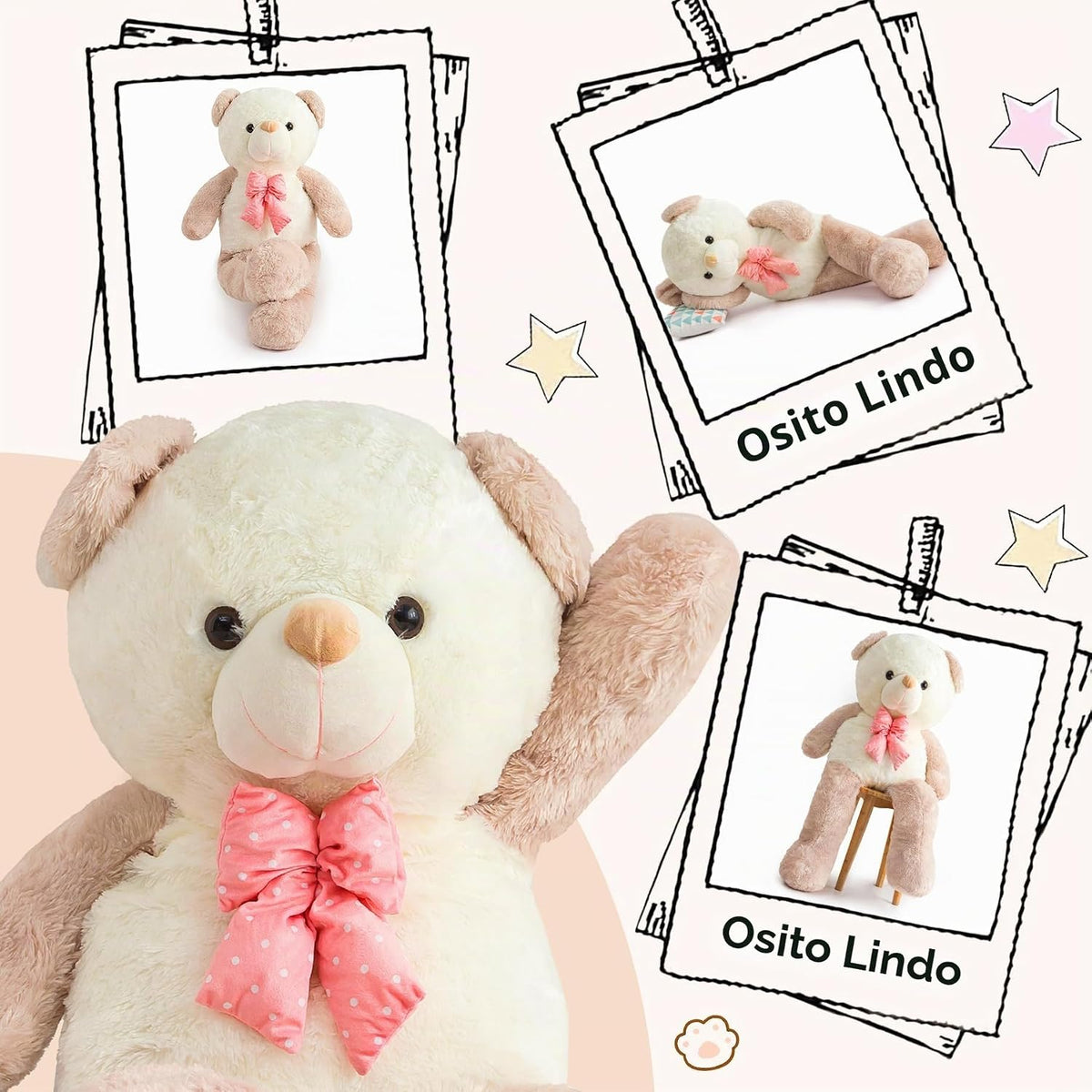 ZGXIONG Oso de Peluche Gigante Animales de Peluche para Niñas de 4...