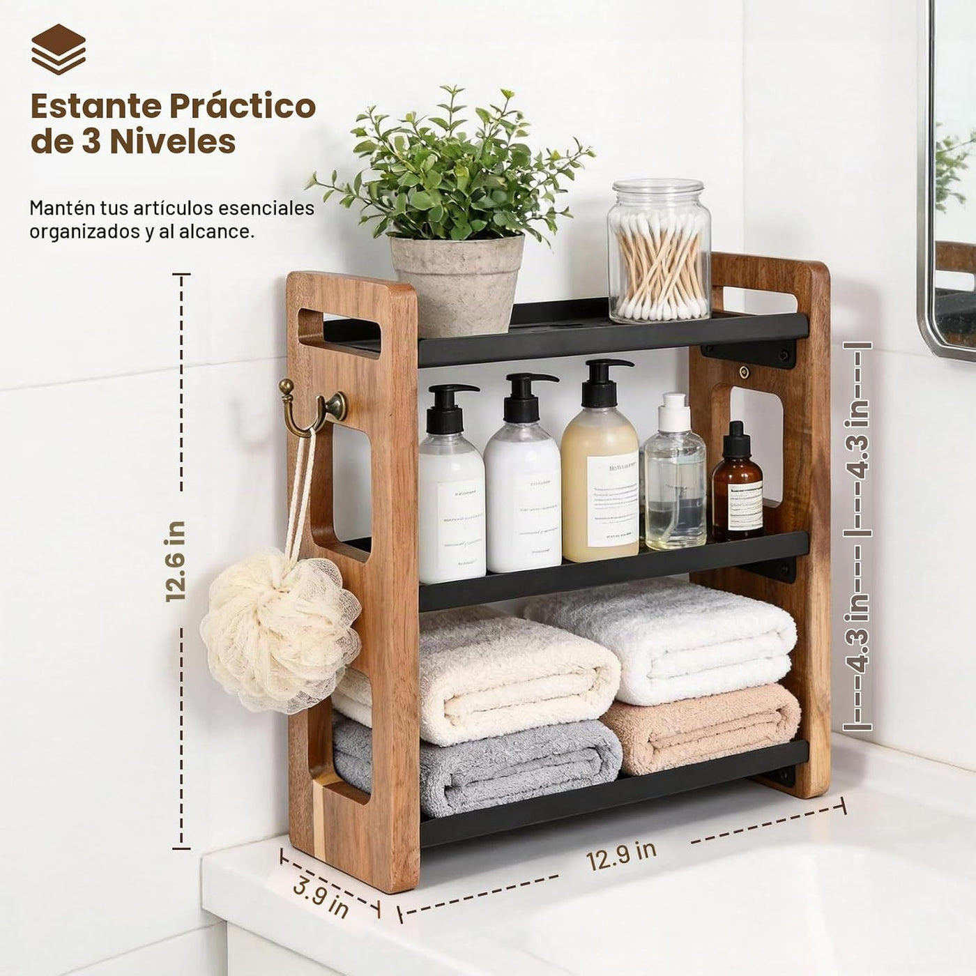 Organizador de mostrador de baño, estante de mostrador de baño, org...