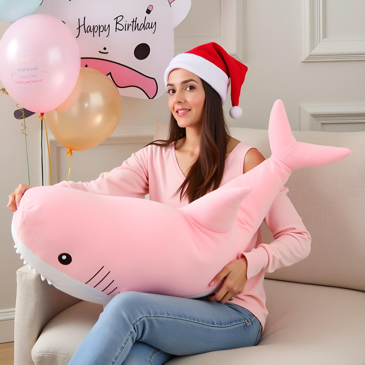 Ryttir Animales de Peluche de Tiburón Gigante XXL de 39.4 Pulgadas,...